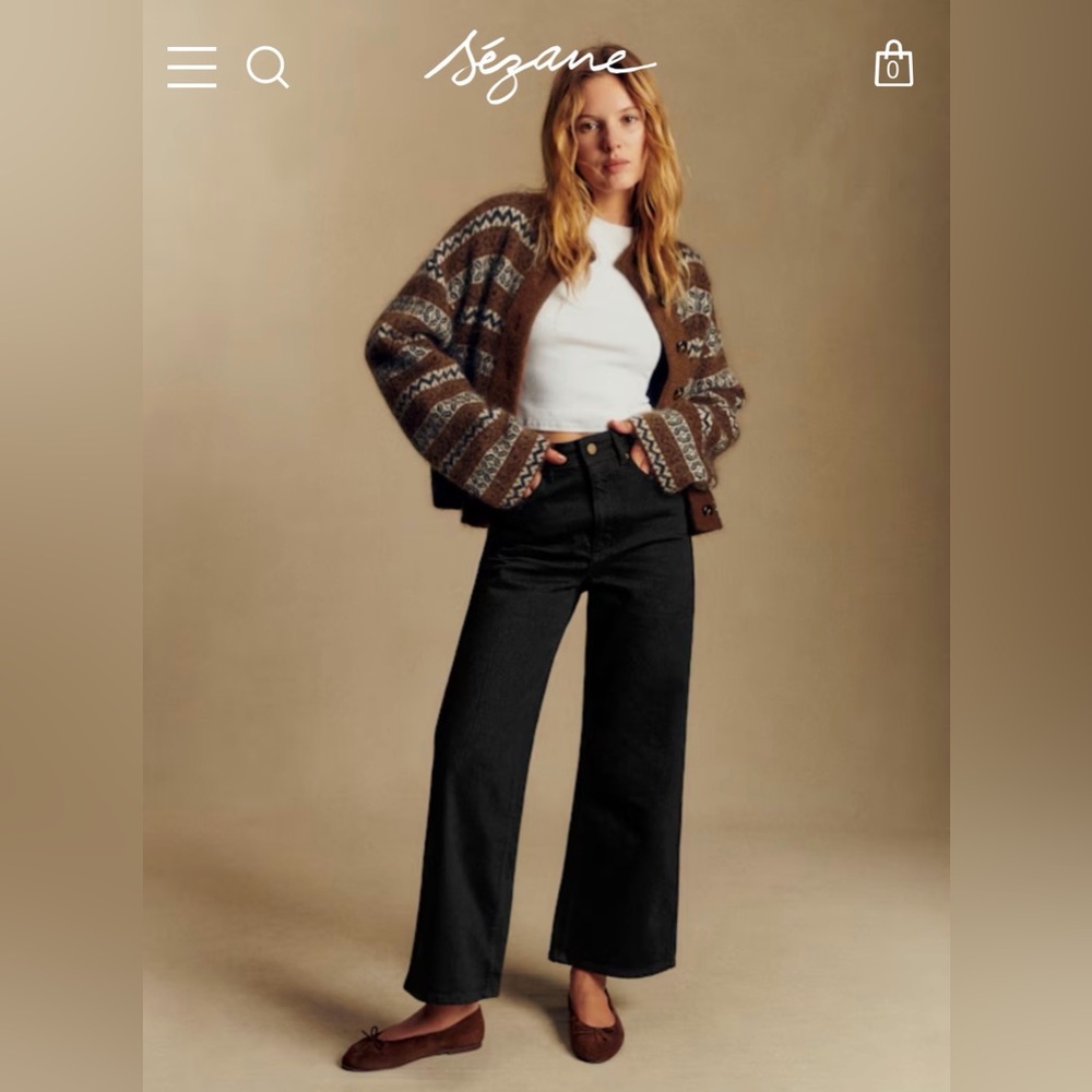 SÉZANE Le Crop Noir Organic Cotton Jeans